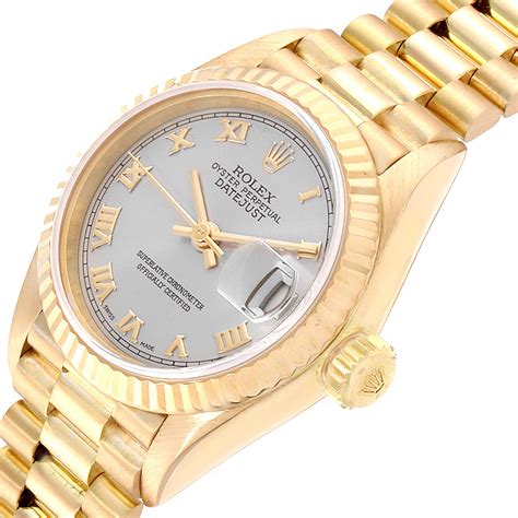 rolex lady datejust 18 k yellow gold|rolex datejust white gold bezel.